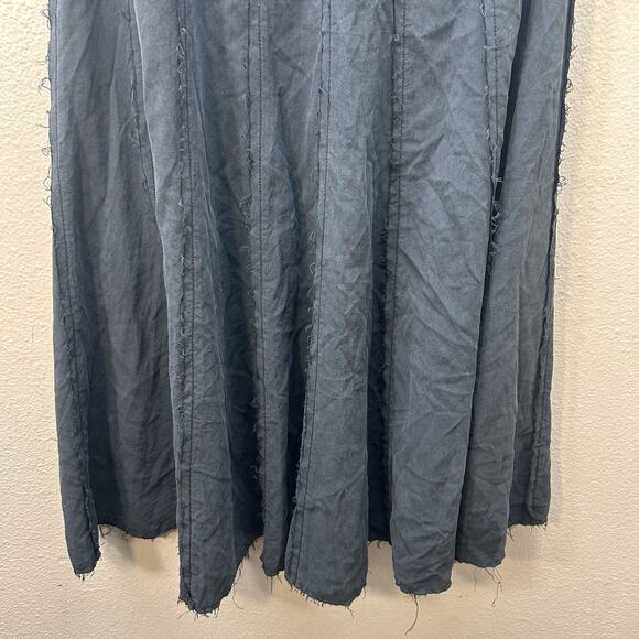 Go Silk Maxi skirt SZ S Black Flowy Long Frayed Lagenlook Whimsigoth Fairy Y2K - Picture 5 of 10